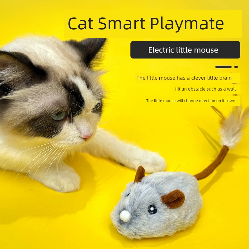 自動逗貓球貓咪玩具電動老鼠逗貓棒自嗨解悶小老鼠 (1折)