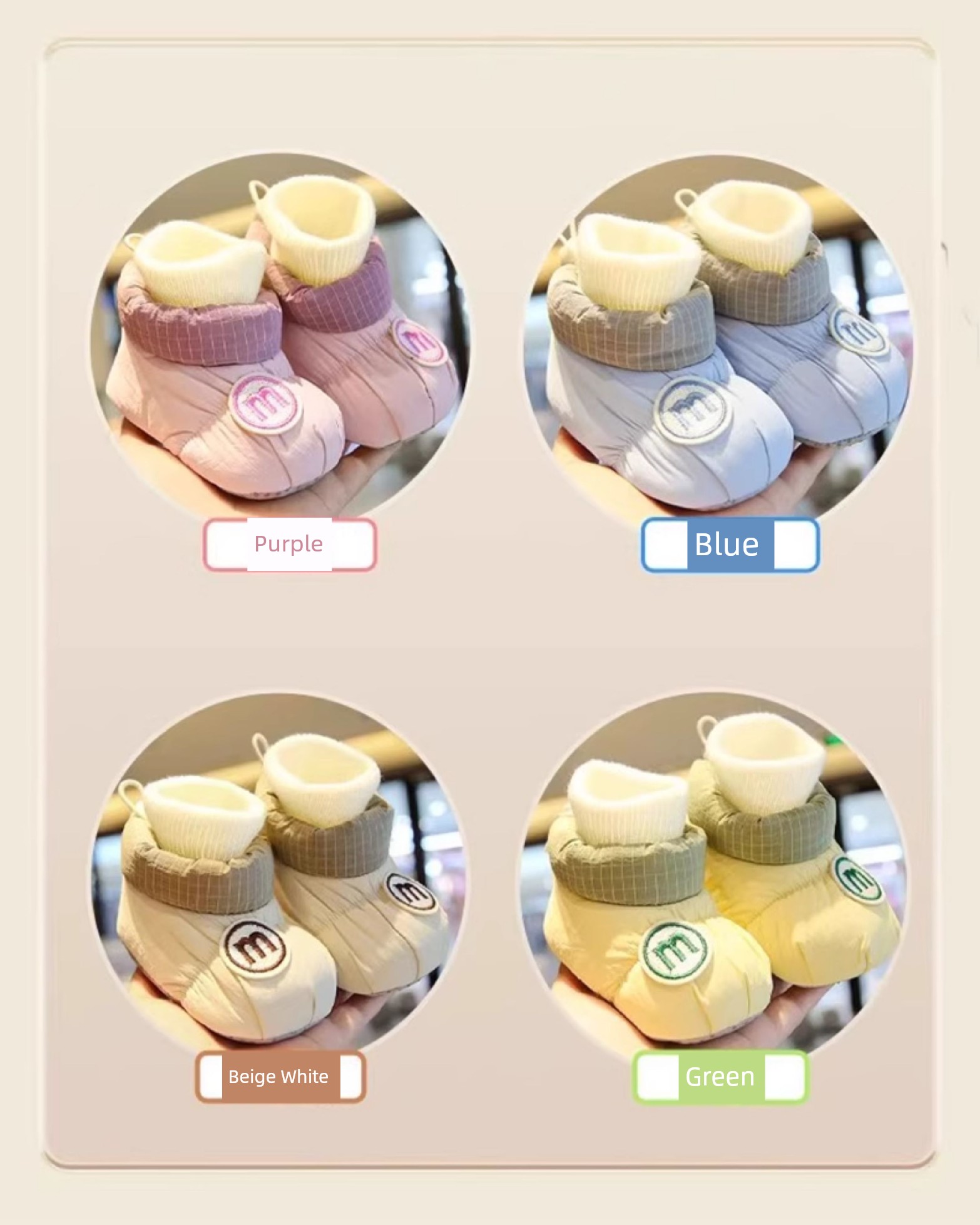 Baby Shoes Winter Fleece Lining 0 to 6 Months 12 Winter Ankle Sock Winter Room Socks Newborn Baby Autumn and Winter Cotton Shoes — 4