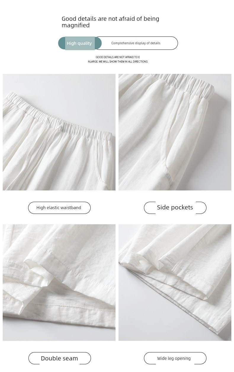 Tall Women's Maternity Pants, Cotton-Linen Wide-Leg Pants, Summer Casual Linen Long Pants, Thin Summer Yamamoto Pants for Women — 10