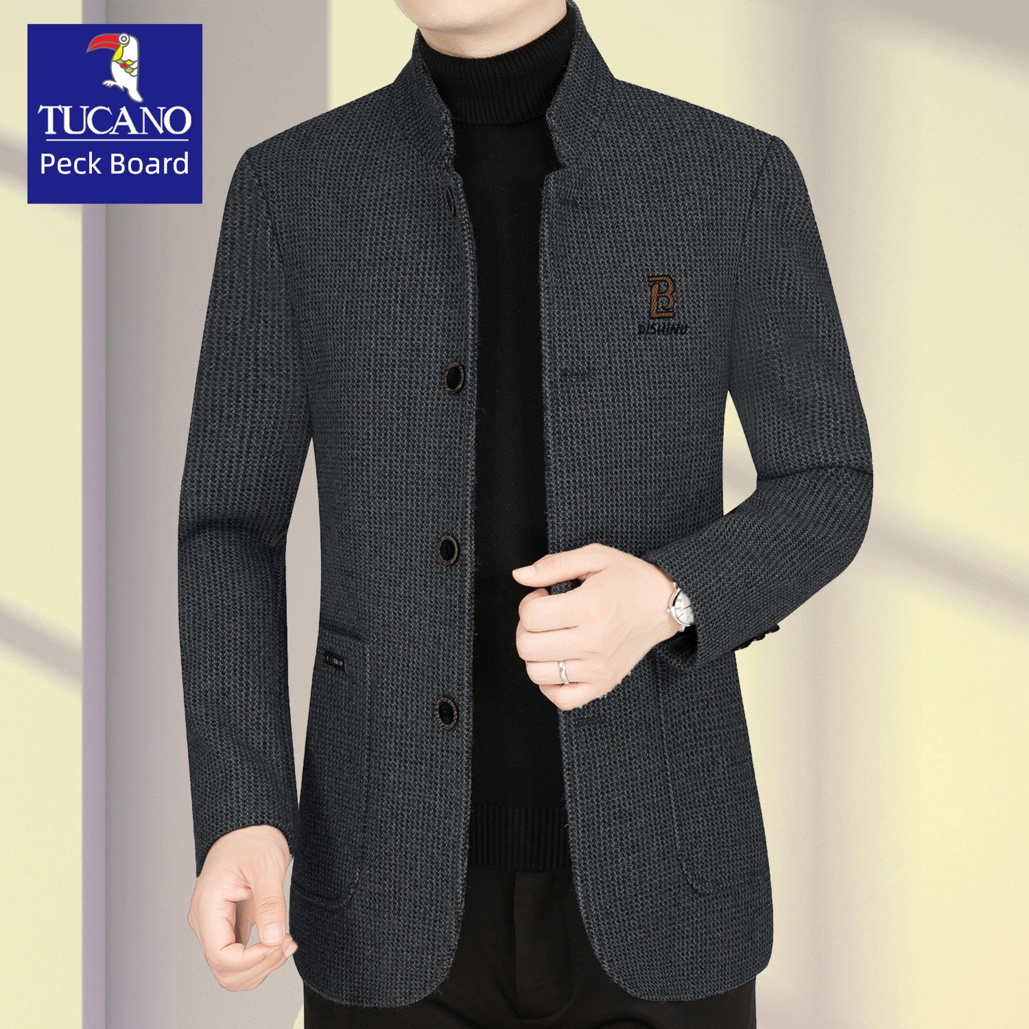 Woodpecker high-end Spring and Autumn winter clothes man loose coat