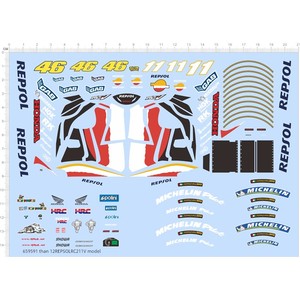 Motorcycle Model 1:12 Repsol RC211V Repsol. Special Water Sticker [65959]]