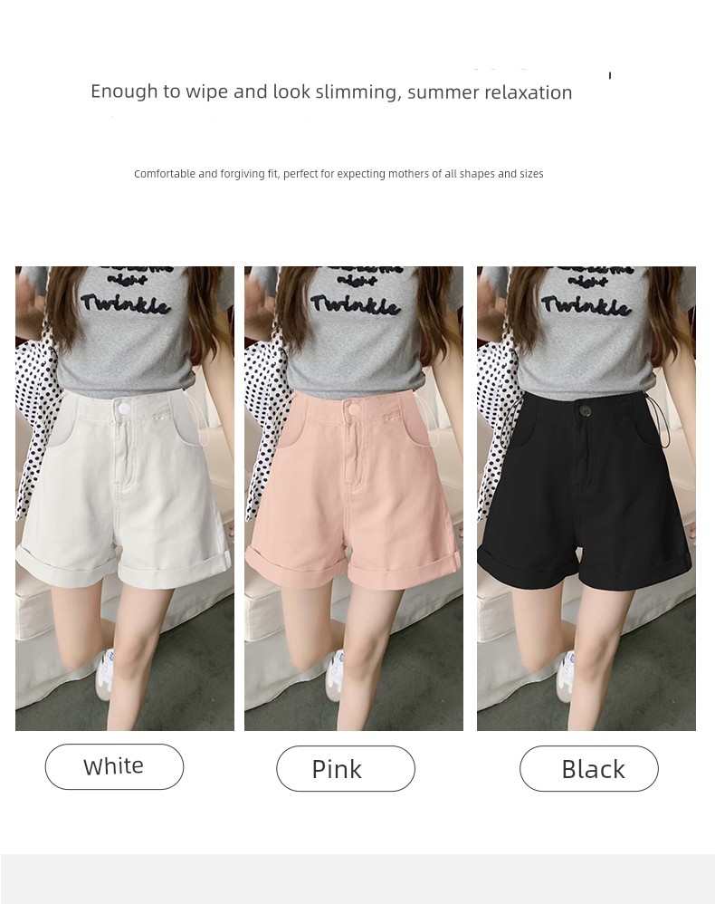 Langsha Maternity Pants Summer Shorts 2026 New Drawstring Loose Slimming Versatile Straight-Leg Casual Pants — 3