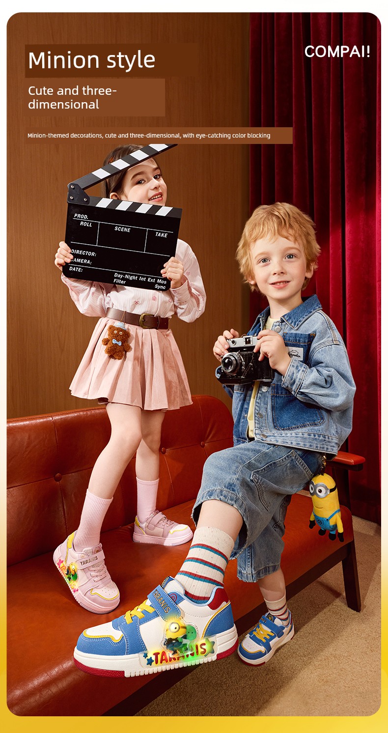Tyrannis Genuine Minions Collaboration Shoes, New Autumn Model Children's Sneakers, Boys' Flashing Shoes, Girls' Light-Up Shoes — 4