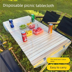 Disposable Tablecloth Outdoor Camping Picnic Tablecloth Waterproof Oil-Proof Windproof Trolley Rectangular Egg Roll Tabl