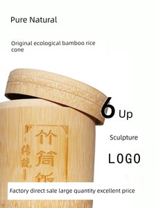 Original Ecological Food Bamboo-Tube-Cooked Rice Steamed Tube with Lid Buckle Type Steamed Rice Bamboo Tube Steam Eggs S