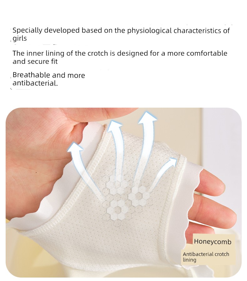 Girls' Cotton Underwear for Middle School Students, Older Children, and Elementary School Students during Their Development Period, Children's Triangle — 6