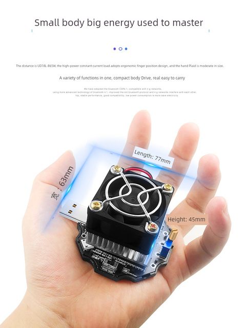 Torch is 65W adjustable constant current electronic loader suitable for USB DC voltmeter ammeter detection and testing instrument