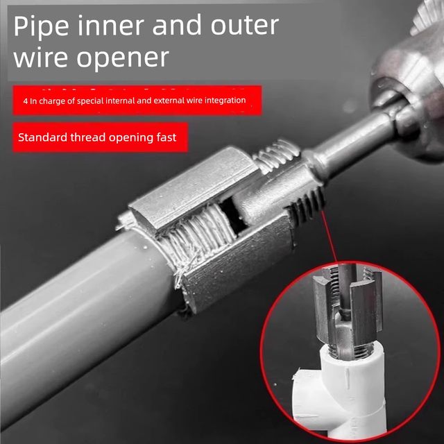 New 4-point 6-point water pipe universal electric inner and outer wire integrated wire opener plate tooth tool thread tapping tap