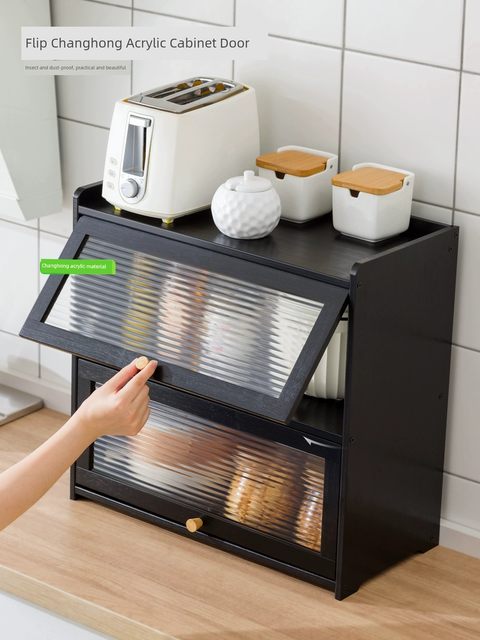 Kitchen small cupboard storage rack bowl and plate storage rack box multi-function bowl rack seasoning rack countertop storage cabinet cabinet