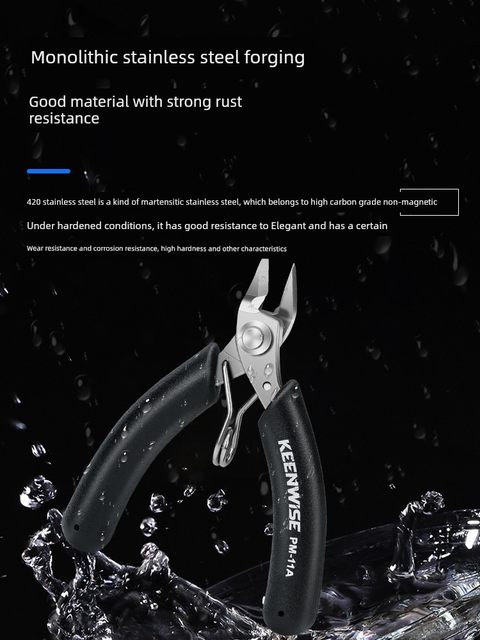 Mini handmade point-nosed pliers small stainless steel curved pliers small pliers round mouth jewelry pliers side cut jewelry tool