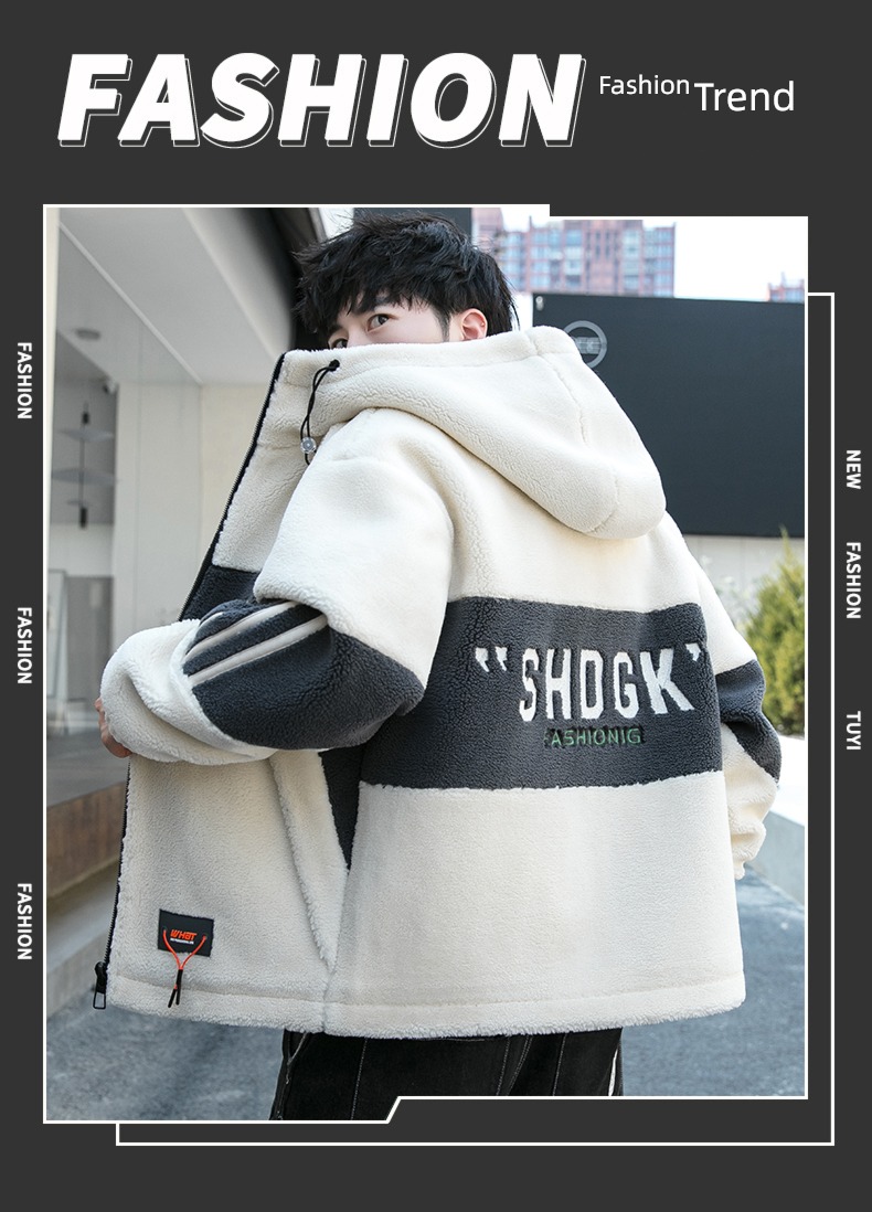 Plush Autumn and winter leisure time trend thickening Put on your clothes lamb