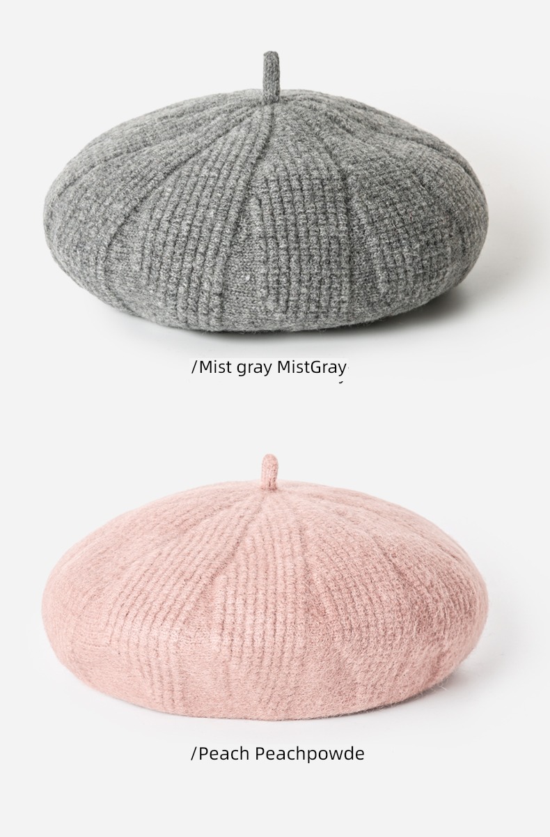 Wool knitting Autumn and winter female solar system customized beret