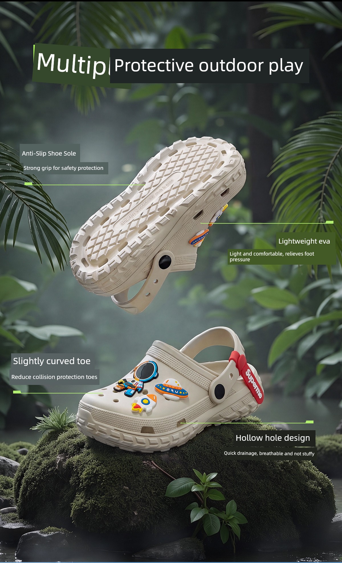 Lidani Children's Slippers Boys' Clogs 2026 New Summer Big Kids Non-Slip Beach Boys' Closed-Toe Sandals — 3