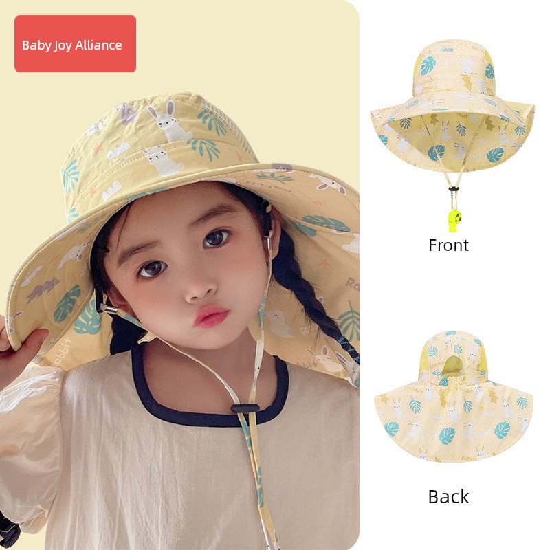Children's Sun Protection Hat, Girls' Sun Hat, Boys' Sun Hat, Beach and Seaside Uv Protection Hat with Large Brim — 2
