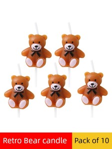 Cute Cartoon Bear Party Baking Candle Cake