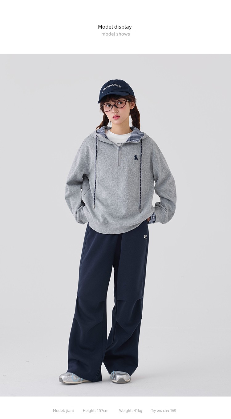 Princess Nono S1N Junior High School Student 26 Autumn Color-Block Double Stripe Casual Pants for Girls, Korean Style Relaxed Fit Flare Pants — 21