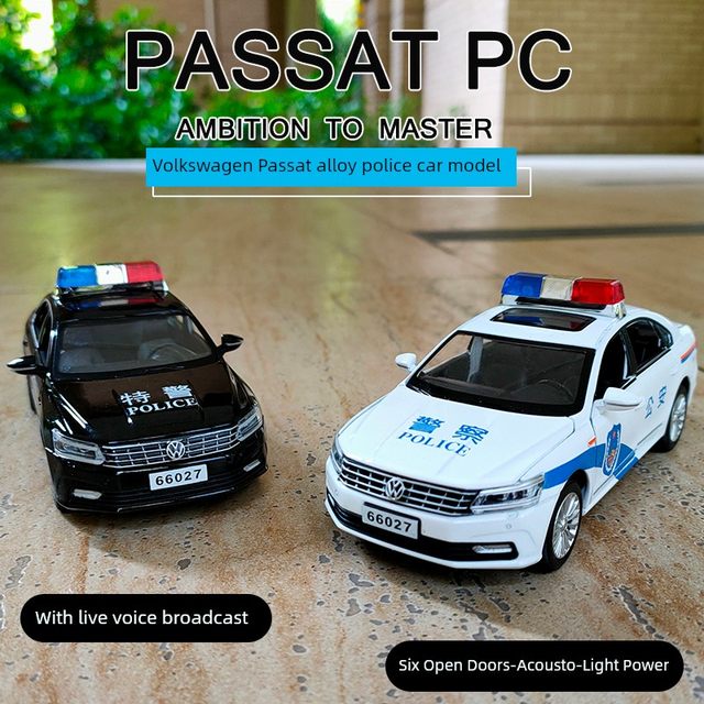 Children's police car toy alloy simulation police car car model Volkswagen Passat 110 special police boy