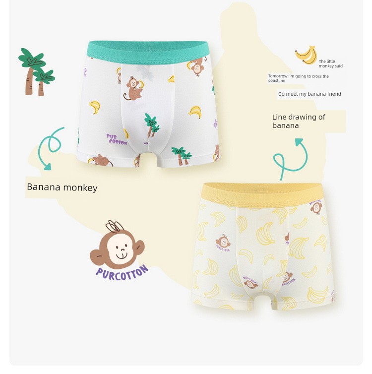 【Renewed Standard Underwear】All-Cotton Era Children's 2-Pack Pure Cotton Class a Underwear for Boys and Girls, Boxer and Briefs Styles — 18