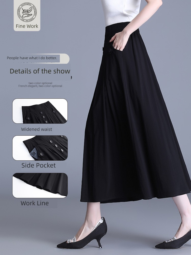 thickening black Autumn and winter Medium and long term Pleat skirt