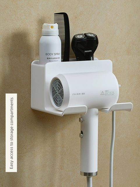 Huadema Hair Dryer Rack without punching bathroom toilet toilet storage rack wall-mounted air duct rack