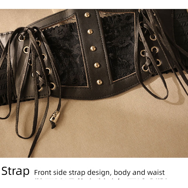 Fish bone Waistband Tightness skin match Bandage French Lace