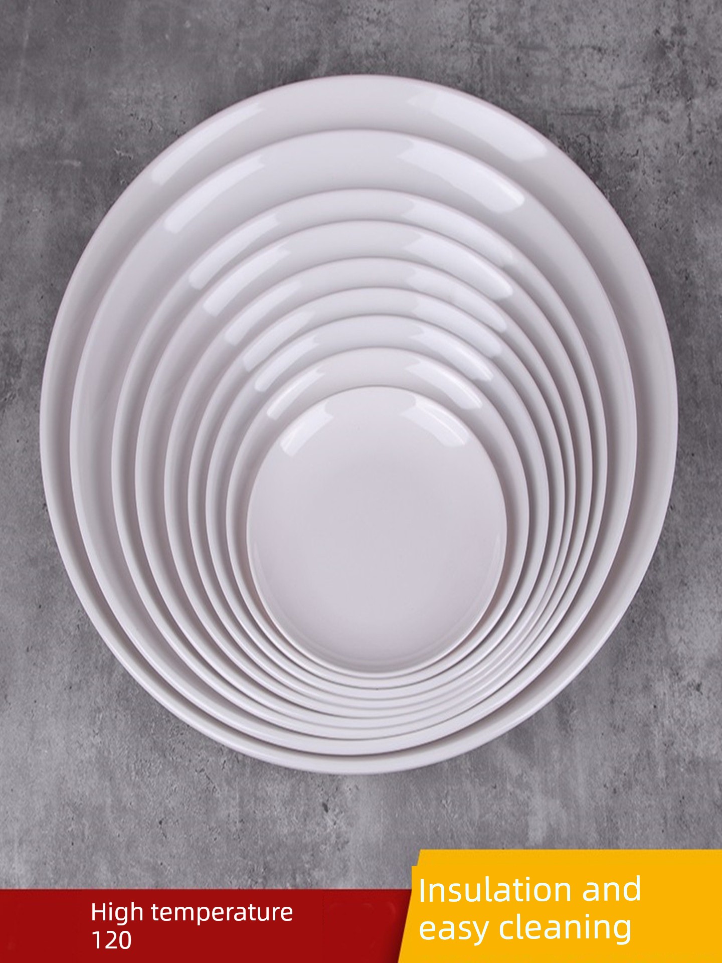 Imitation Porcelain Plastic Dish White over Rice Commercial Tableware