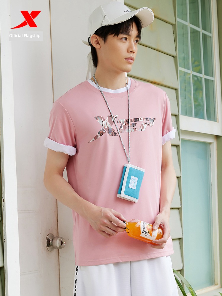 XTEP male large LOGO easy leisure time Compassionate Short sleeve