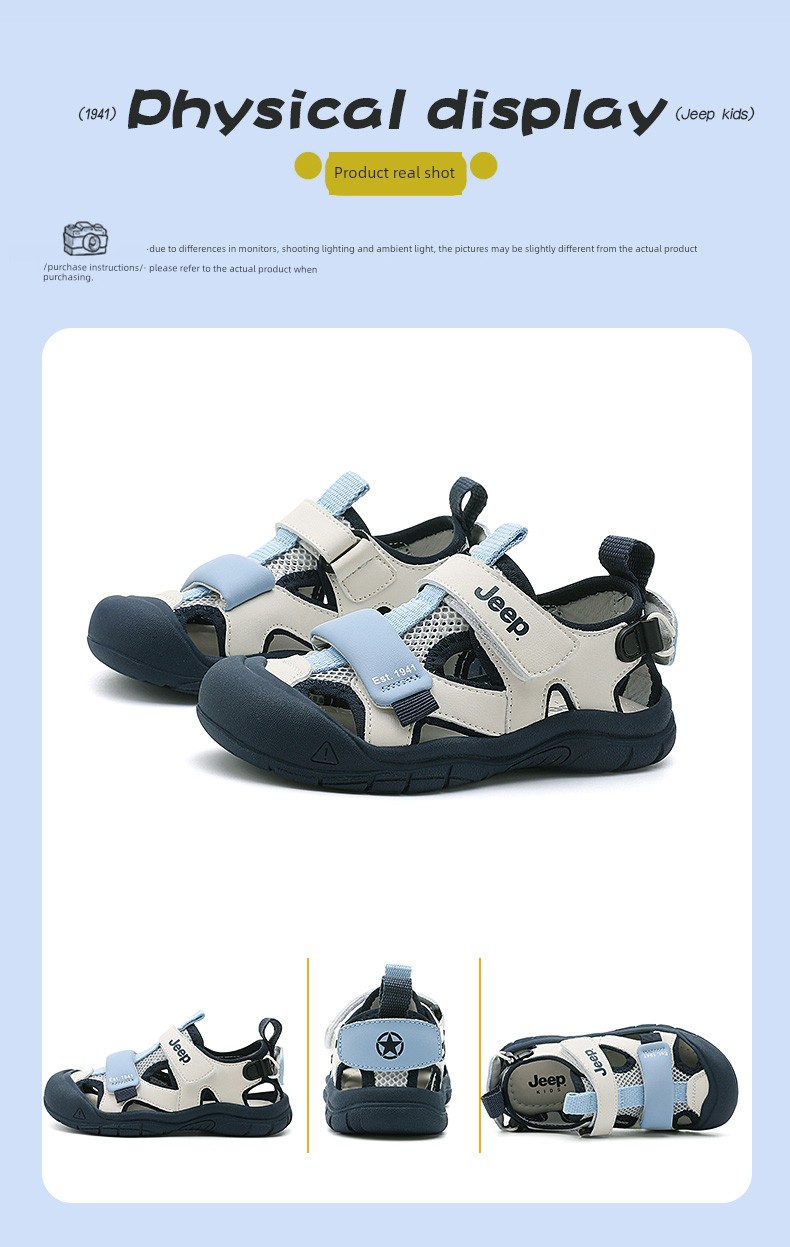 Jeep Children's Closed-Toe Sandals for Boys, Summer Water Shoes, 2026 New Model, Suxi Shoes for Girls, Non-Slip Beach Shoes — 31