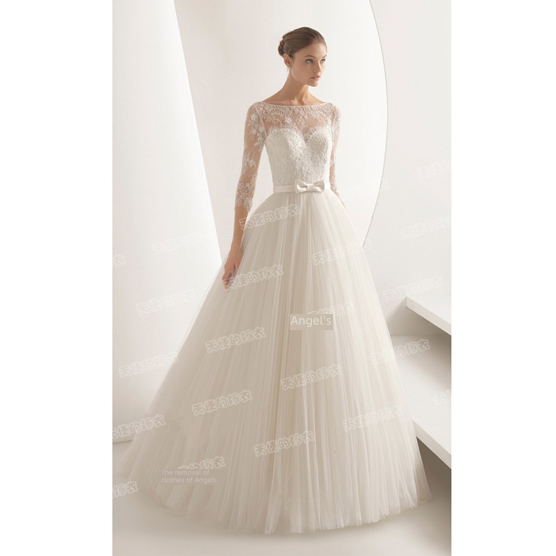 Princess Bride Long sleeve Self-cultivation Wedding dress full dress Lace