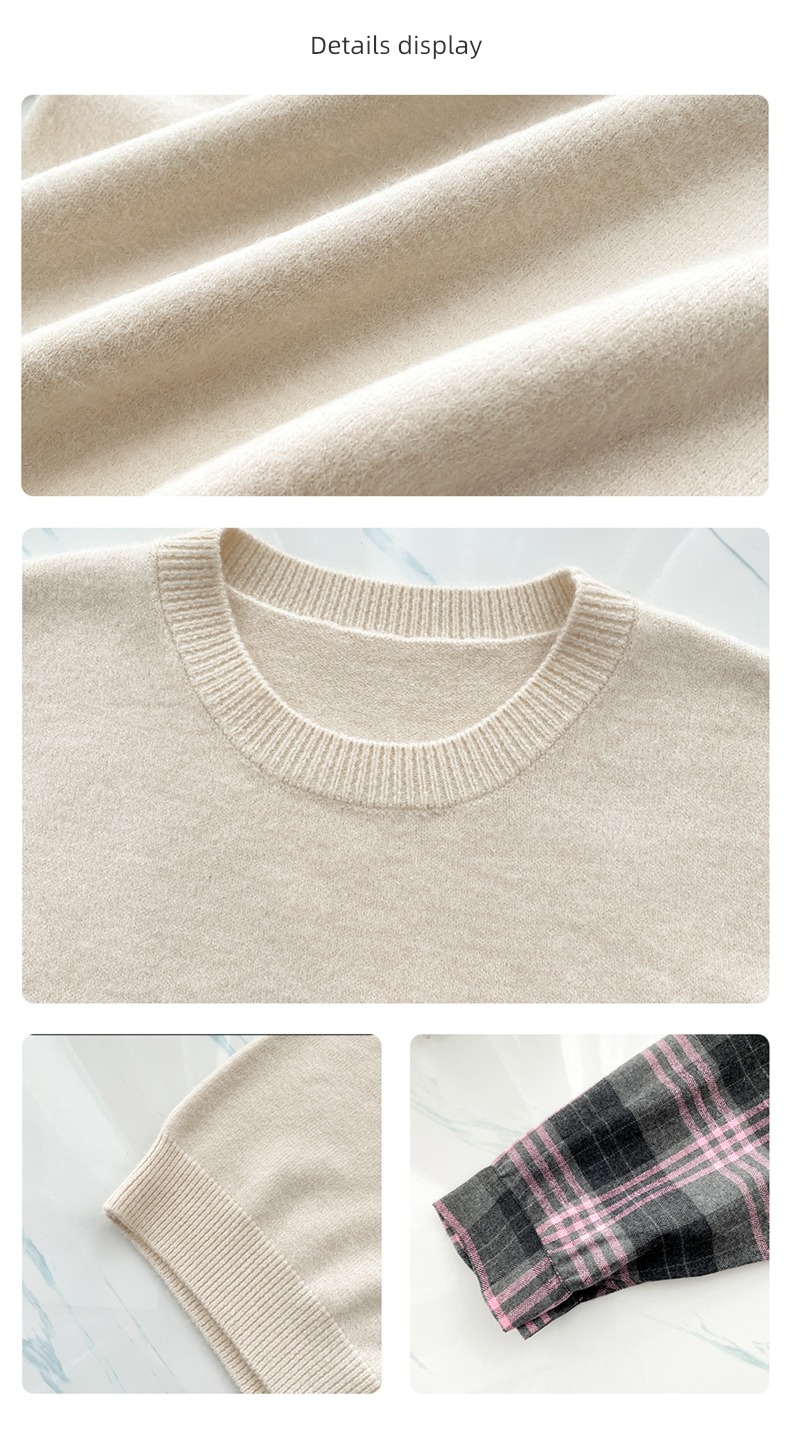 easy Wear out Round neck winter knitting ma'am sweater