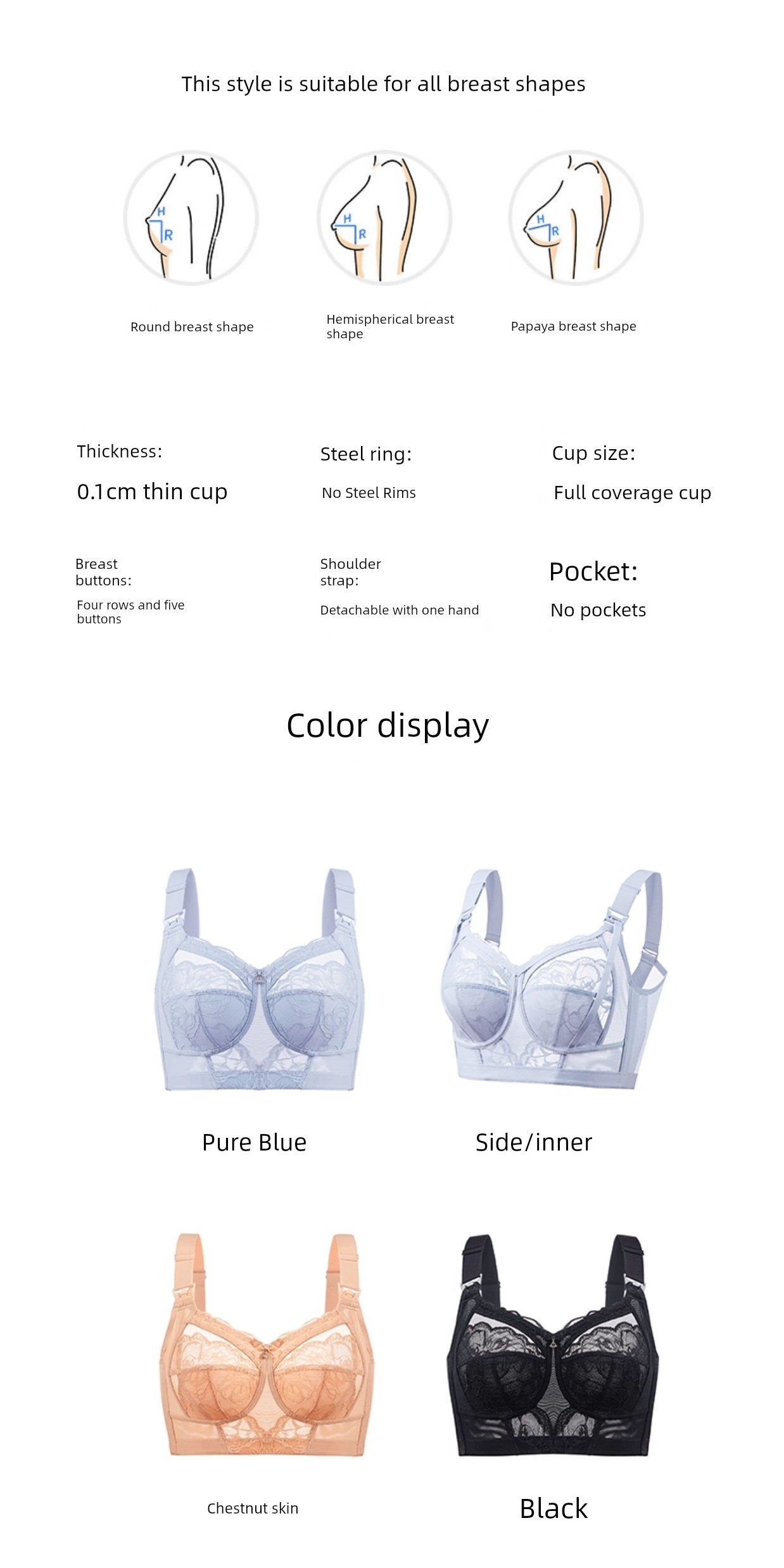 Plus-Size Nursing Bra, Ultra-Thin Full-Cup, Minimizer Maternity Bra, Anti-Sagging for Large Breasts, Postpartum Breastfeeding Bra — 12
