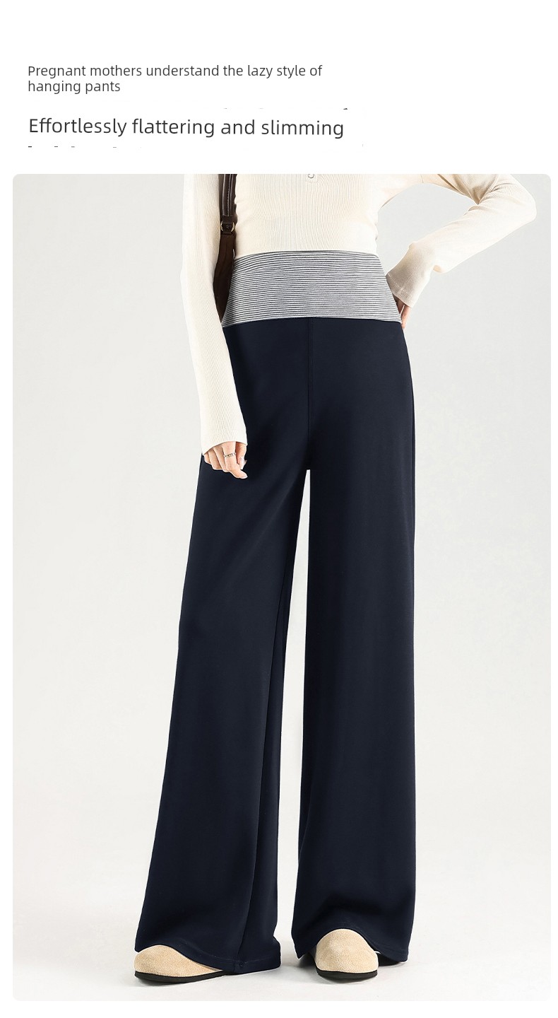 Jq Jingqi Maternity Pants for Autumn and Winter, New Style Lyocell Wide-Leg Pants, Non-Tightening Long Pants for Pregnant Women — 1