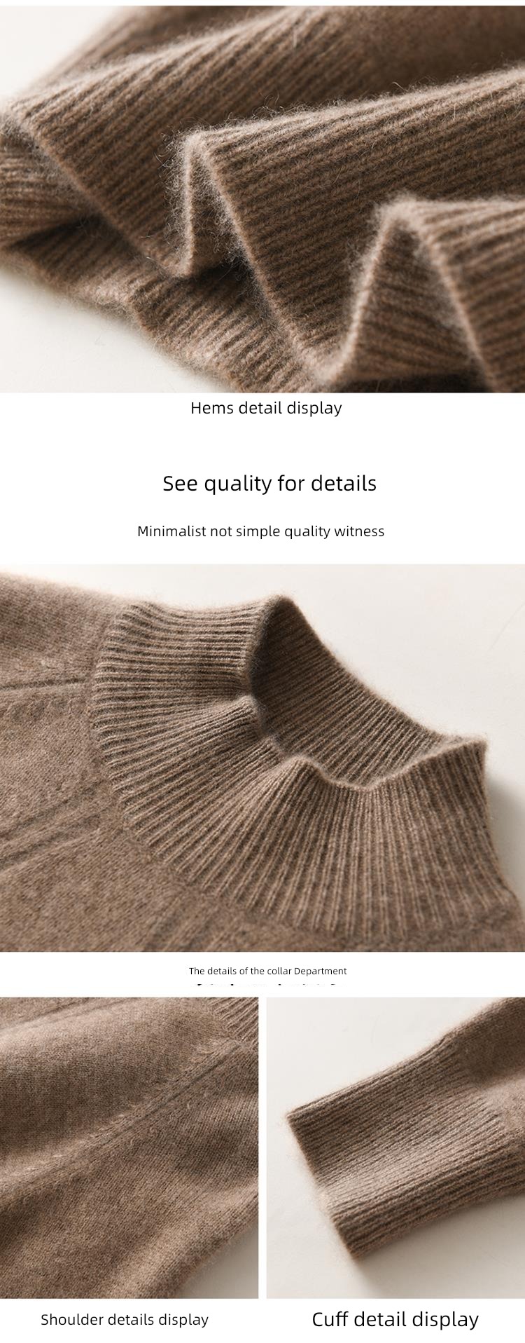 Plush thickening knitting Half high collar Foreign style ma'am sweater