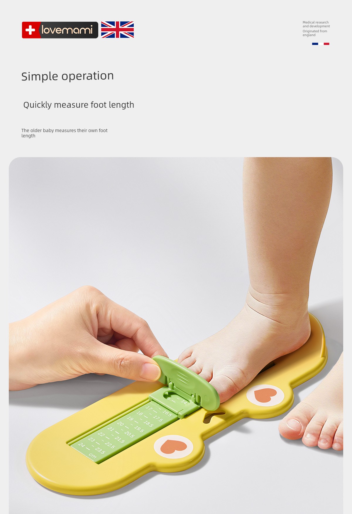 Baby Foot Measurer, Children's Measuring Instrument, Accurate Home Use Foot Length and Shoe Insole Length Measuring Ruler, Baby Measuring Tool, Child Shoe — 8