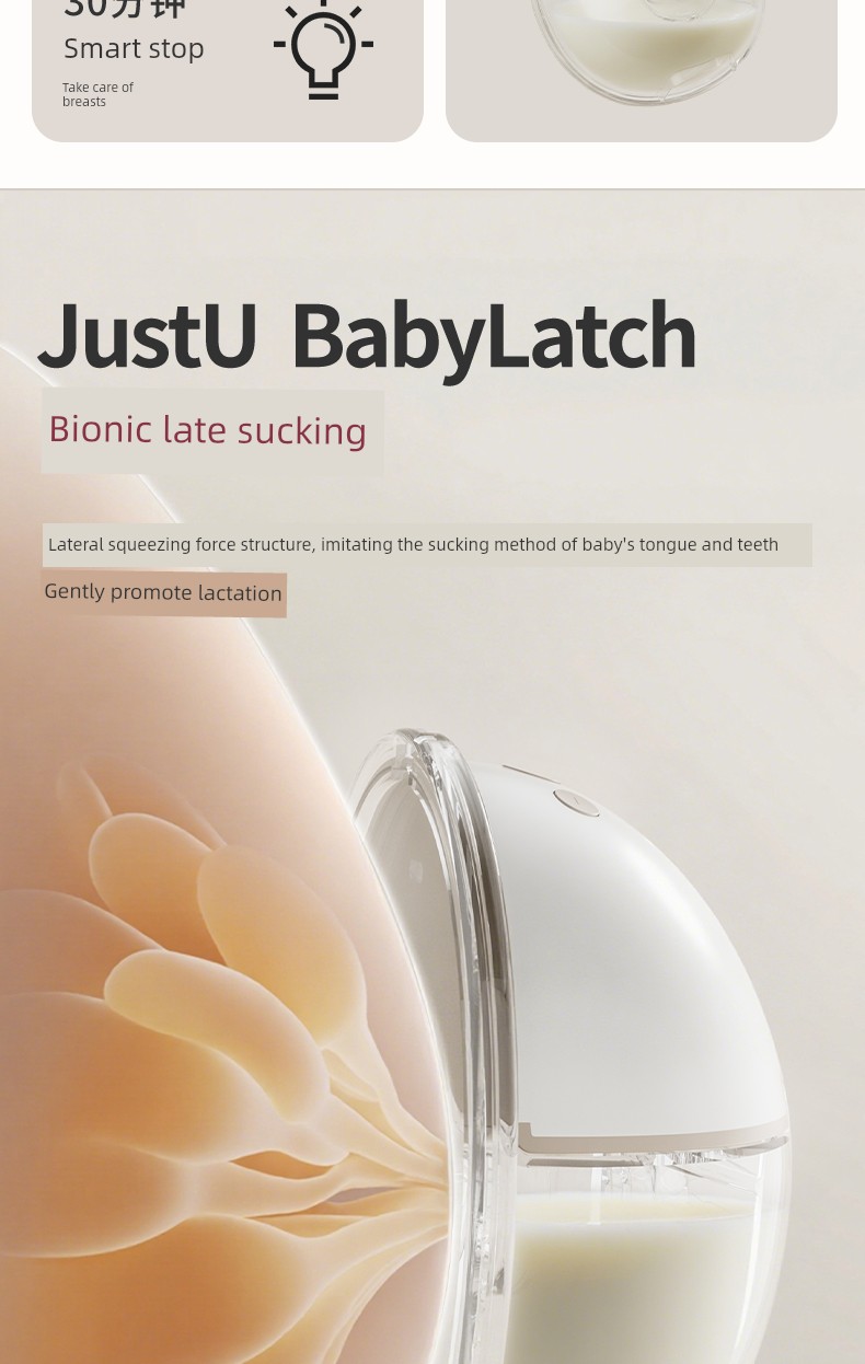 Justu Hands-Free Single and Double Electric Breast Pump, Silent Fully Automatic Milk Extractor, Wearable Portable Breast Pump — 5