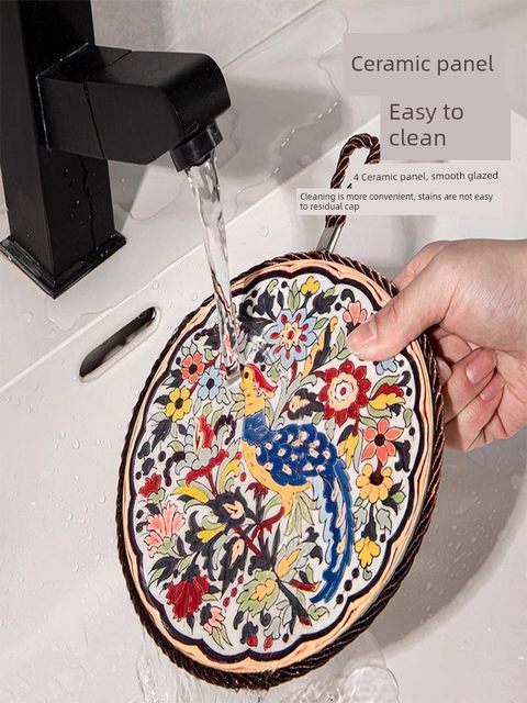 Retro heat insulation pad high temperature resistant casserole anti-scalding pads enamel pot cushions ceramic new Chinese dining table anti-slip dining plate pads