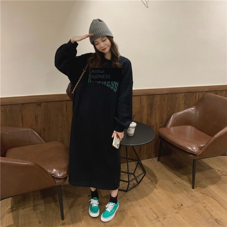 easy Lazy wind Show thin leisure time grey Dress