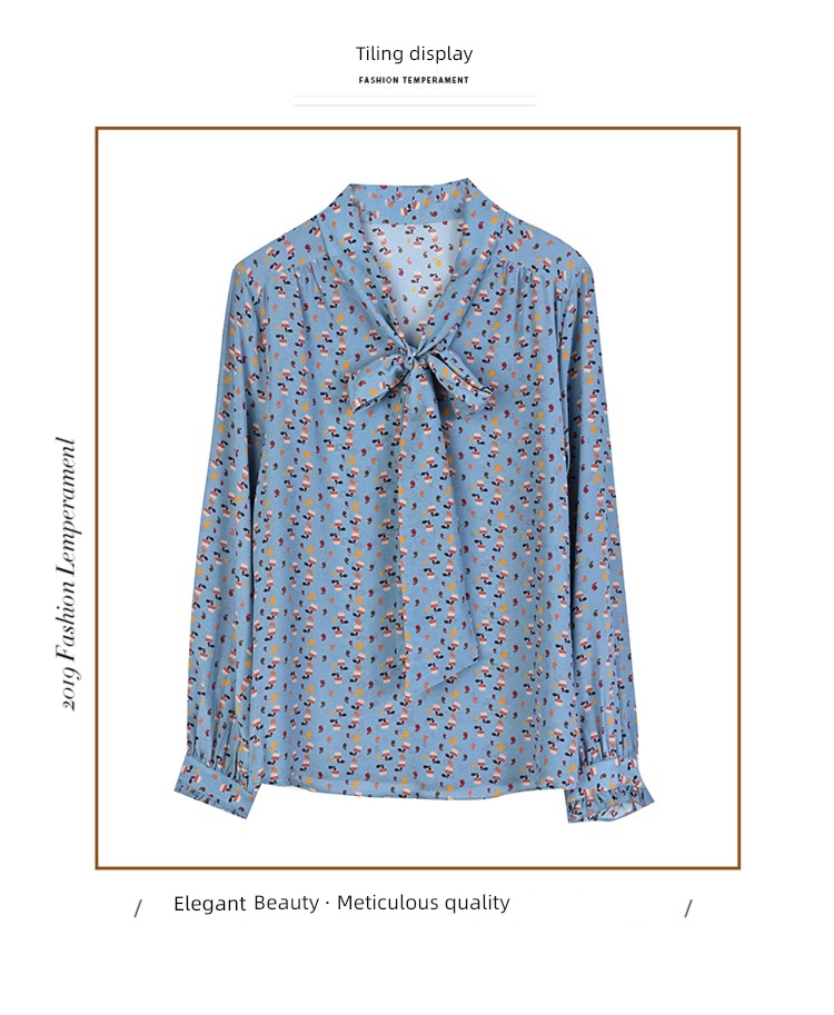 printing Long sleeve Autumn  French Your wife Chiffon shirt