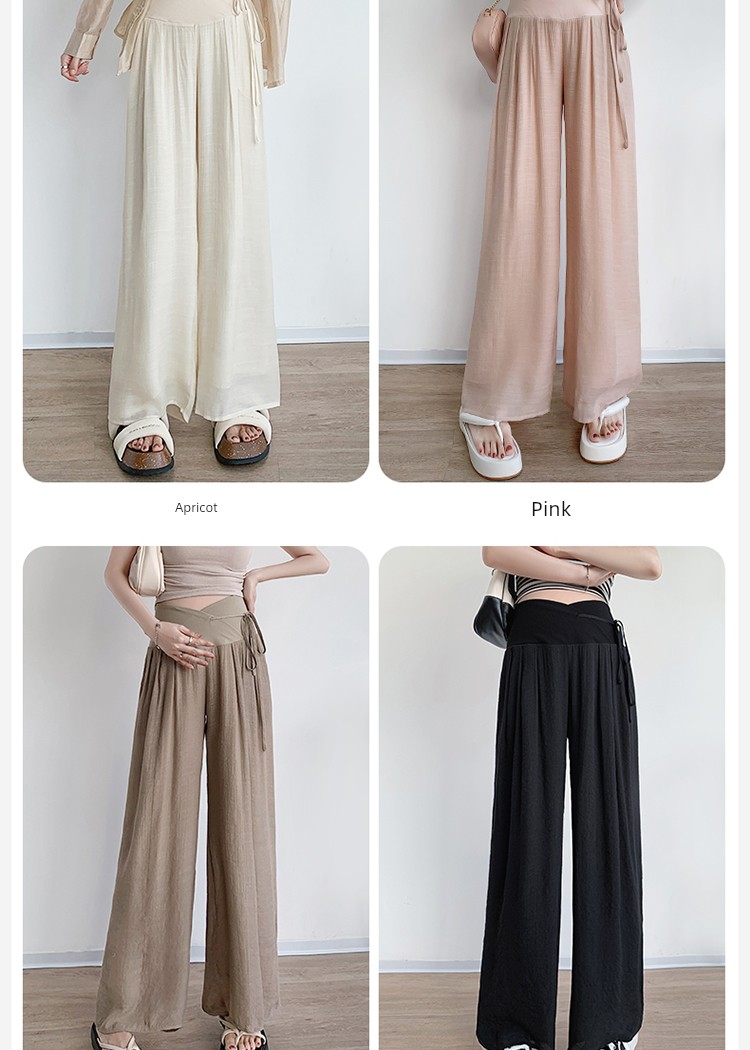 Maternity Pants Summer Thin Style 2026 New Tencel Wide-Leg Pants for Autumn, Comfortable for Early Pregnancy, Summer Wear — 6