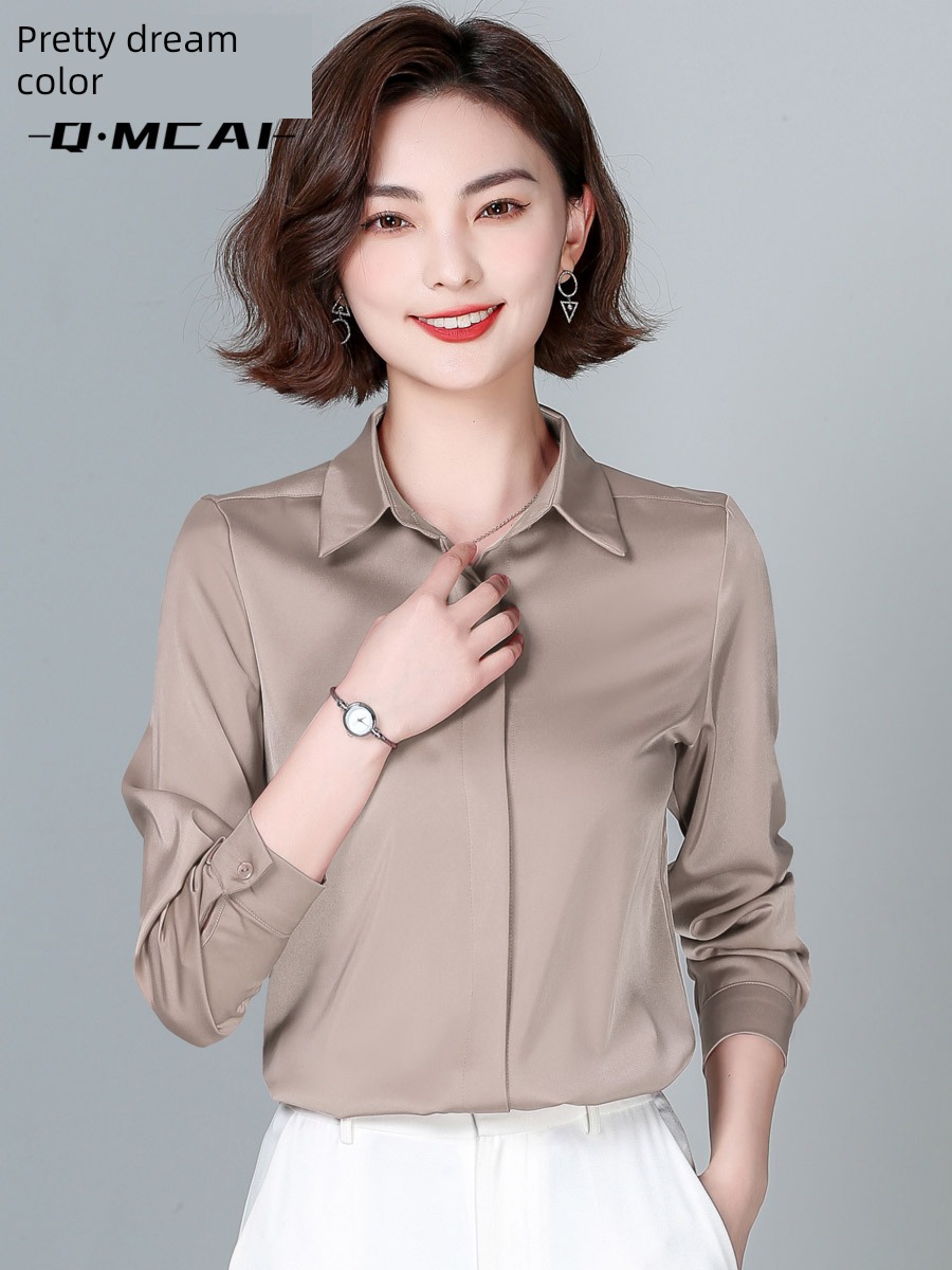 Pounds Hangzhou shirt Long sleeve Light luxury jacket silk