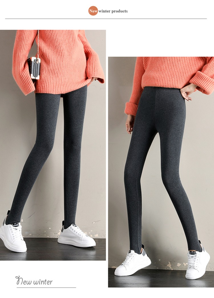 ma'am pure cotton Self-cultivation Show thin Step on one's feet Plush Leggings