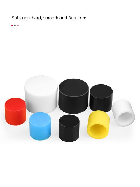 Round tube sleeve flat head soft silicone protective sleeve rubber anti-collision cap plastic round tube cover universal rubber sleeve steel tube sleeve