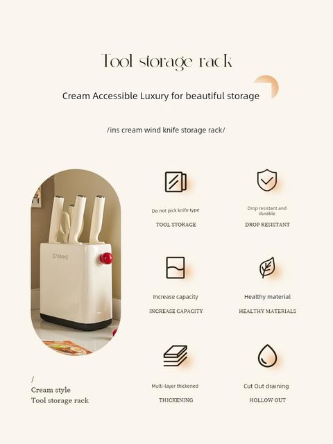 Kitchen knife stand storage rack countertop multi-function new chopsticks knife stand integrated storage box household kitchen knife stand