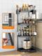 Black kitchen corner shelf without punching tripod stainless steel seasoning rack countertop corner storage rack multi-layer