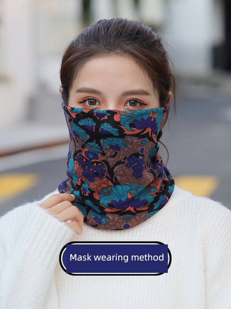 Heap female Autumn and winter Versatile keep warm Neckline Hat