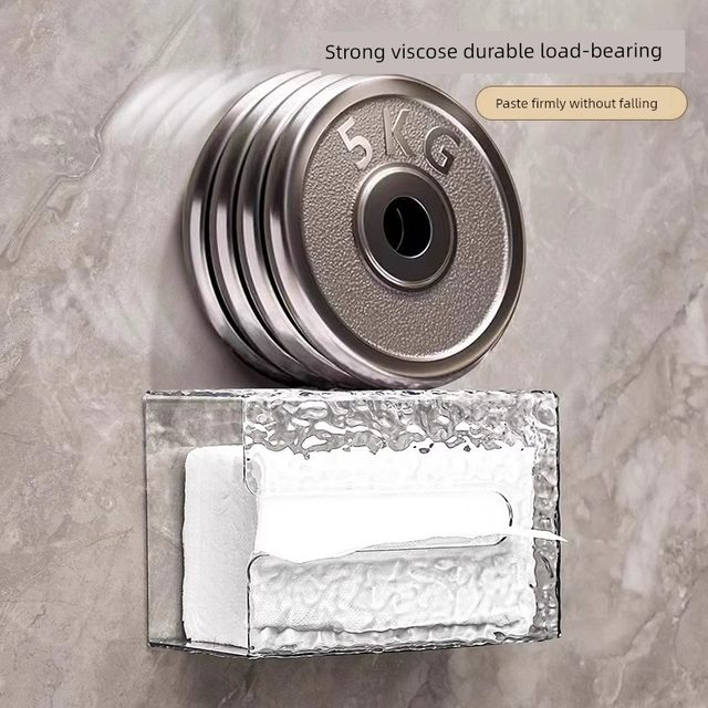 Light luxury face towel storage box tissue box wall-mounted kitchen bathroom toilet bathroom upside down drawer box transparent