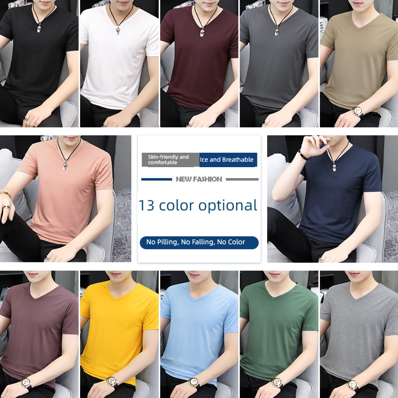 modal  2 piece man trend Self-cultivation Short sleeve T-shirt