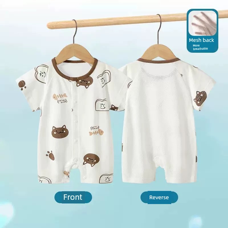 Summer Baby Romper, Pure Cotton Short-Sleeve Summer Outfit, Newborn Thin Clothing — 8