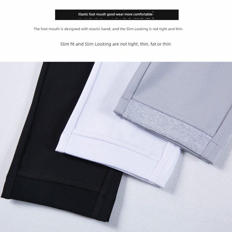 summer Ice silk white Women elastic force Thin money Cropped Trousers