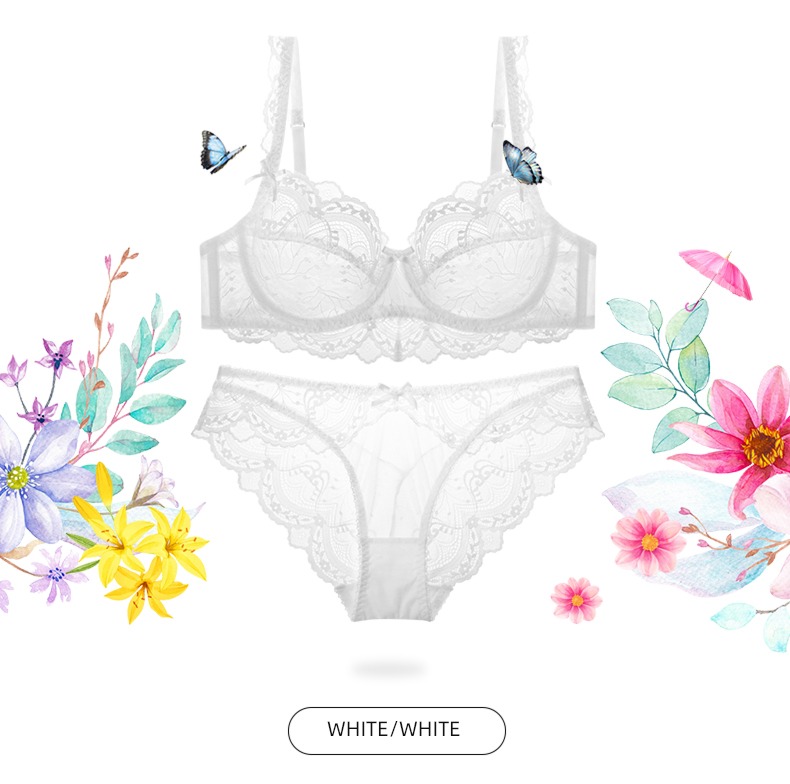 Bras sexy ultrathin paragraph Full transparency autumn Lace